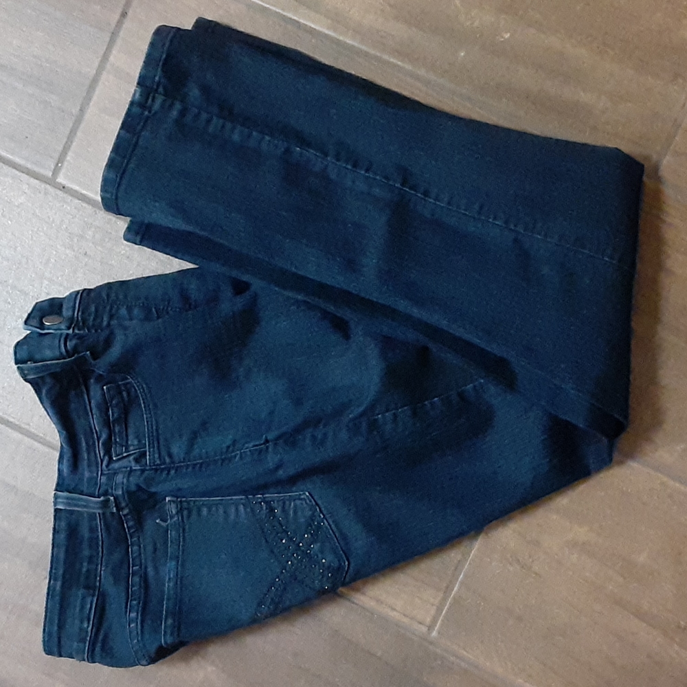 Not Your Daughters Jeans Lift Tuck dark wash stretch straight leg size 4P EUC…